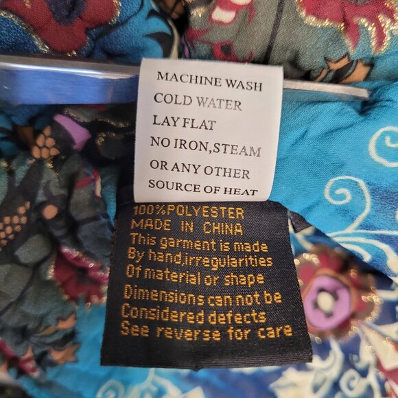 UBU Womens Size S Blue Print Lightweight Crinkle Popcorn Stretch Travel Jacket - Picture 11 of 12